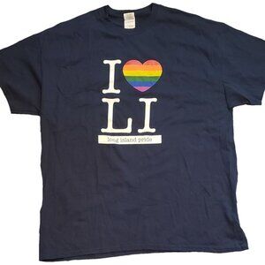 Long Island Pride T-Shirt XL I Heart LI Rainbow Gay LGBT LGBTQ NY Tee Shirt